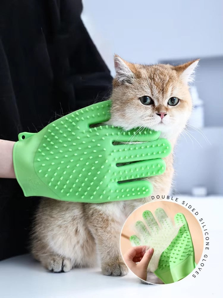 Doppelseitiger Fellpflegehandschuh für Hunde und Katzen, Reinigungsbürste zur Haarentfernung 