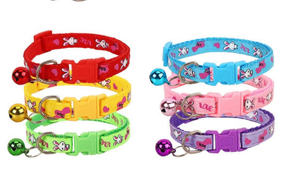 6 PCS Adjustable Cat Collar with Bell