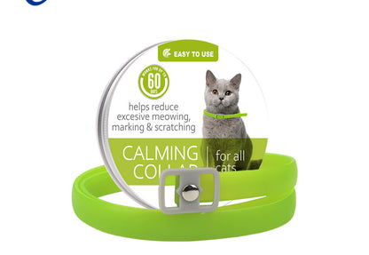Collar calmante para mascotas, ajustable, antiestrés, con feromonas para gatos 