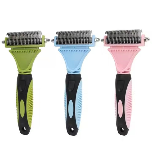 Deshedding Comb for Dogs and Cats Double Sided Undercoat Deshedder Brush