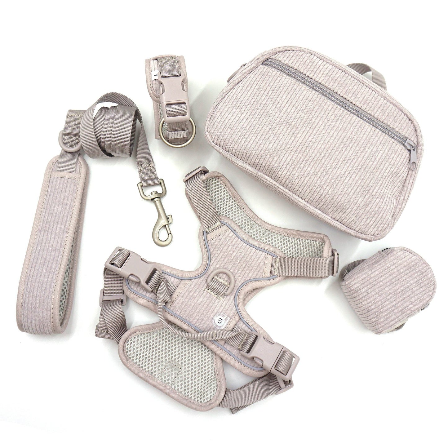 Dog Collar Walking Bag with Poop Dispenser Set No Pull Dog Harness