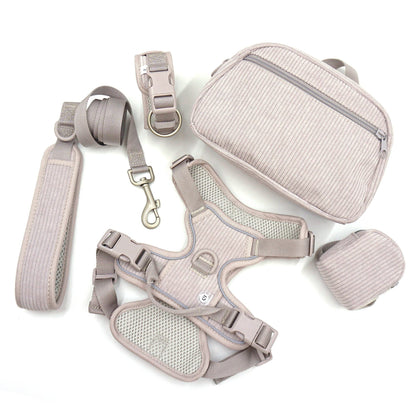 Dog Collar Walking Bag with Poop Dispenser Set No Pull Dog Harness