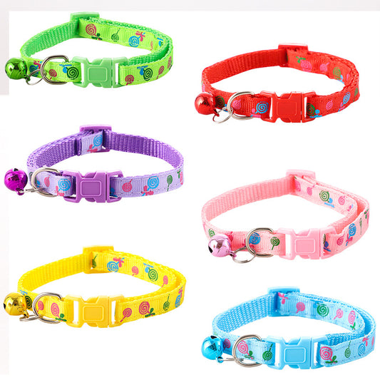 6 PCS Adjustable Cat Collar with Bell