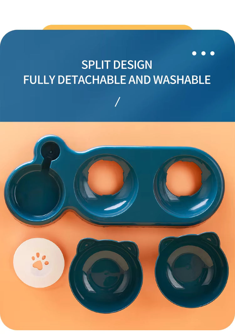 3in1 Pet Water Feeder 15 Degrees Non Slip Plastic Pet Bowl