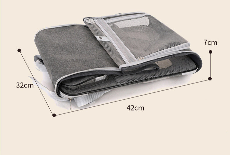 Expandable Pet Carrier Breathable Collapsible Soft Cat Travel Bag