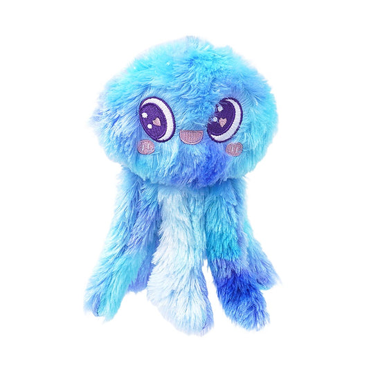 Pet Teething Chew Toy Interactive Plush Colorful Jellyfish Squeaky Dog Toy
