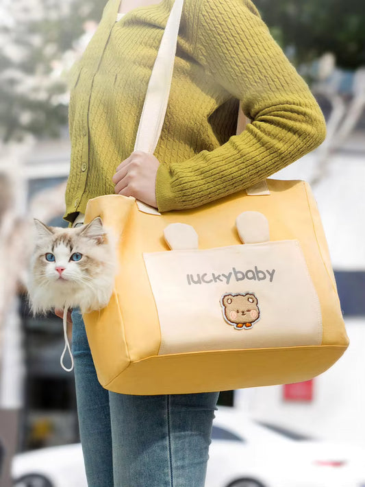 Canvas Portable Print Soft Sided Pet Carrier Tote Bag Pet Travel