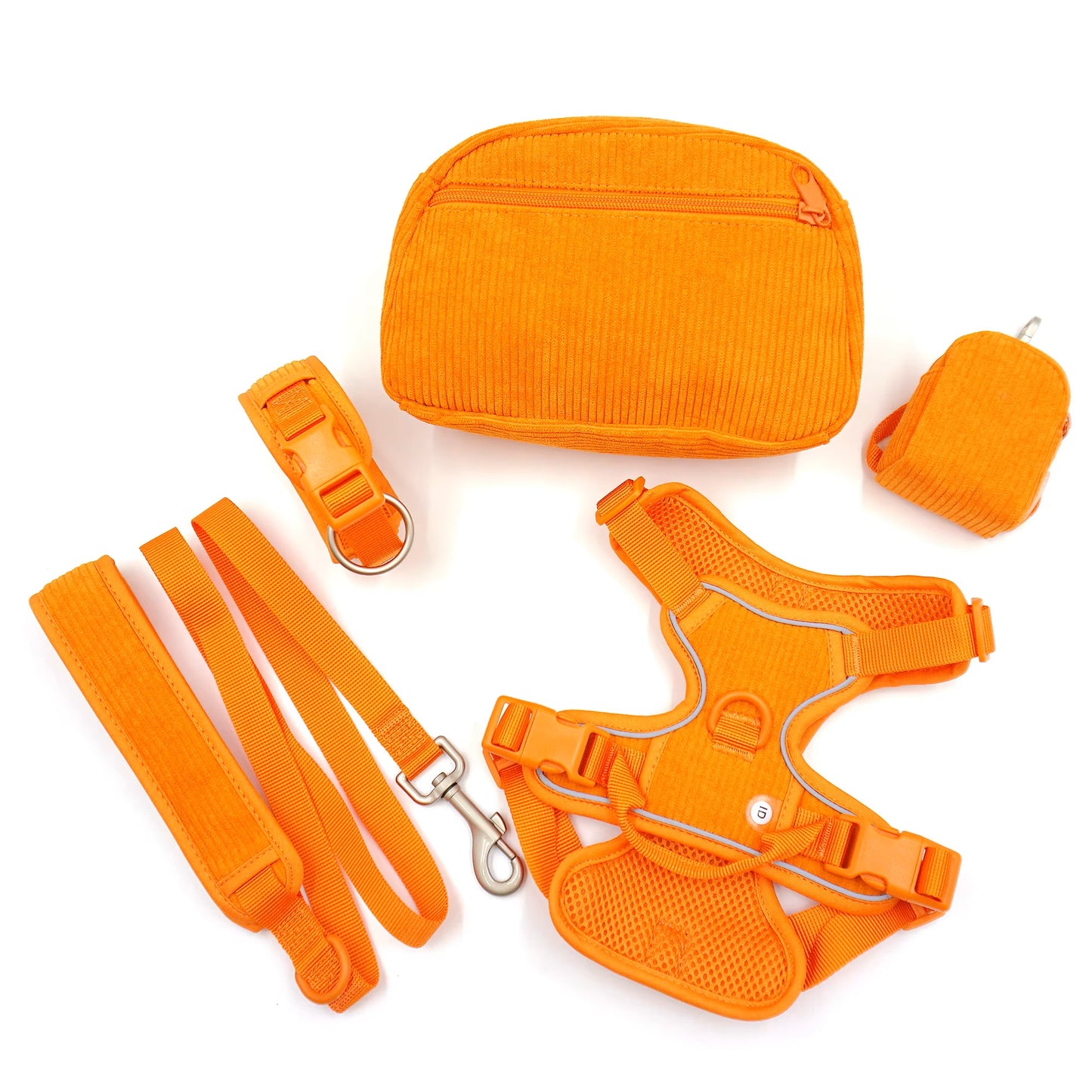 Dog Collar Walking Bag with Poop Dispenser Set No Pull Dog Harness