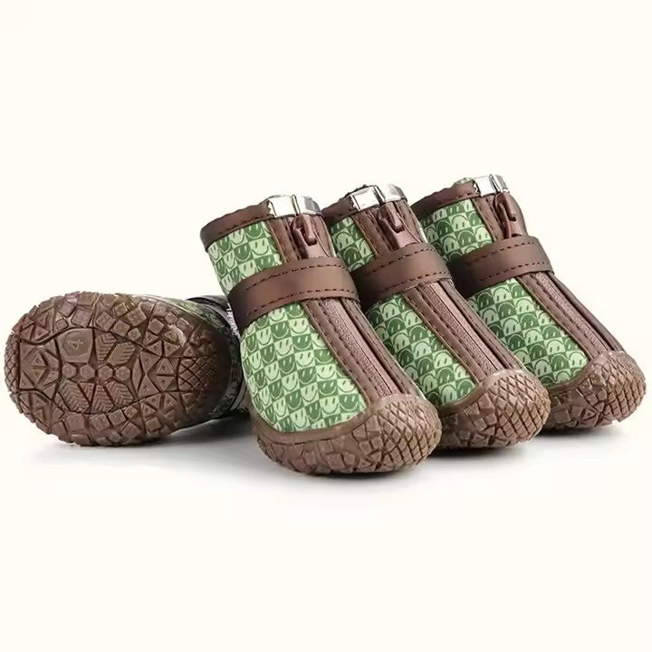 4pcs Breathable Soft-soled Rain Boots Dog Foot Cover Waterproof Pet Shoes