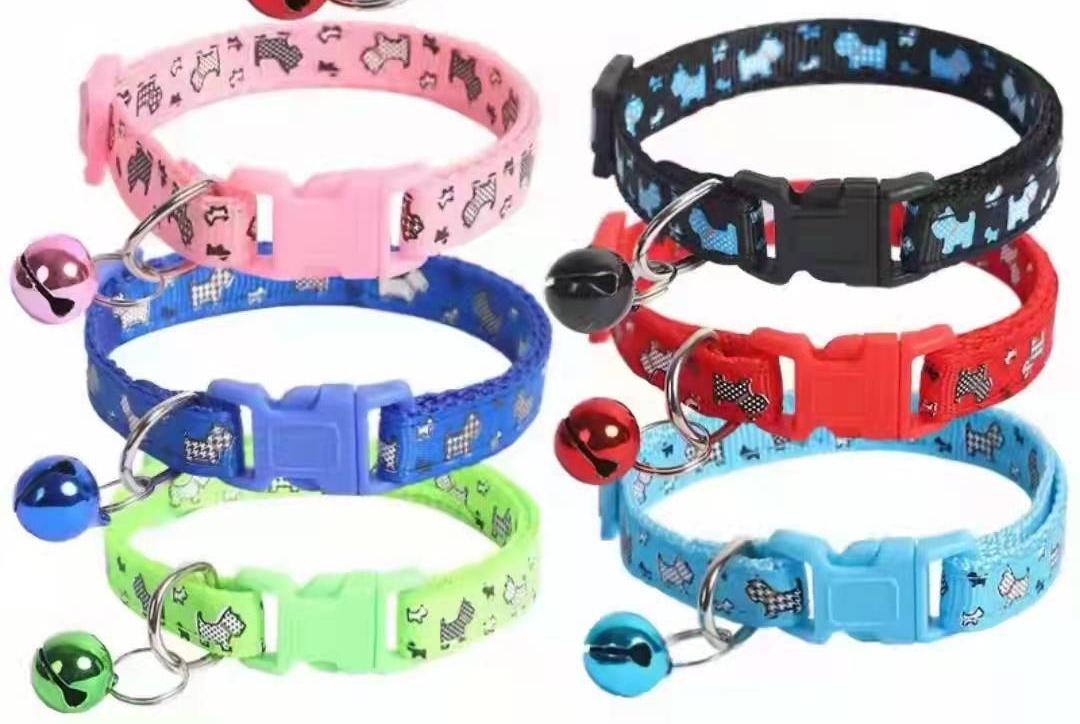 6 PCS Adjustable Cat Collar with Bell