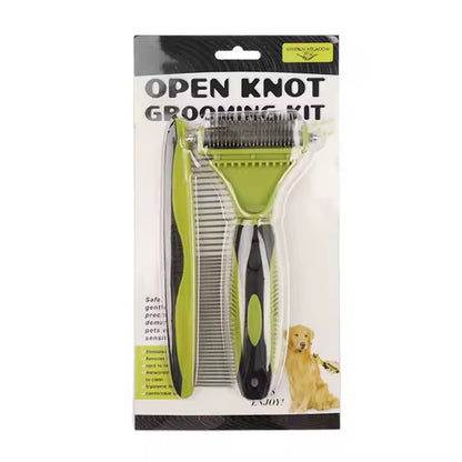 2 in 1 Cat Hair Brush Matel Dog Undercoat Rake Pet Grooming Comb