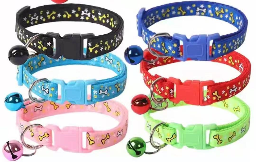 6 PCS Adjustable Cat Collar with Bell