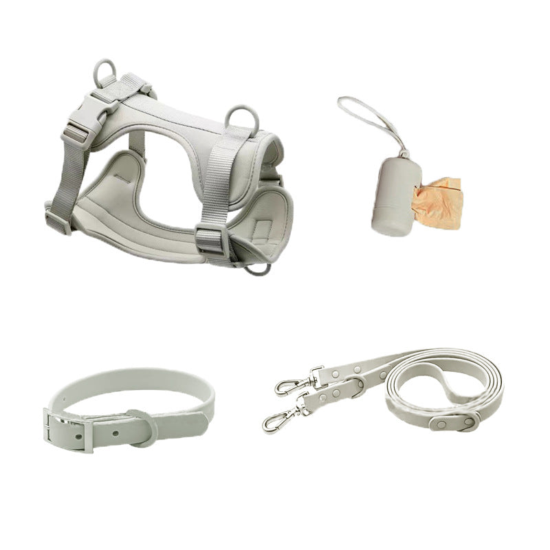 Waterproof Luxury PVC Dog Harness Dog Collar and Leash Set