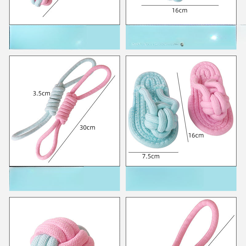 Woven Cotton Rope Toys Customized Color Blocked Dog Chew Stick Toys