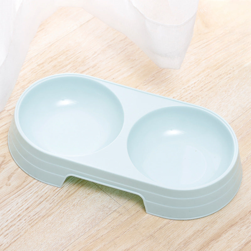 4 Pcs Plastic Food Basic Cat Bowl Double Pet Dog Bowl