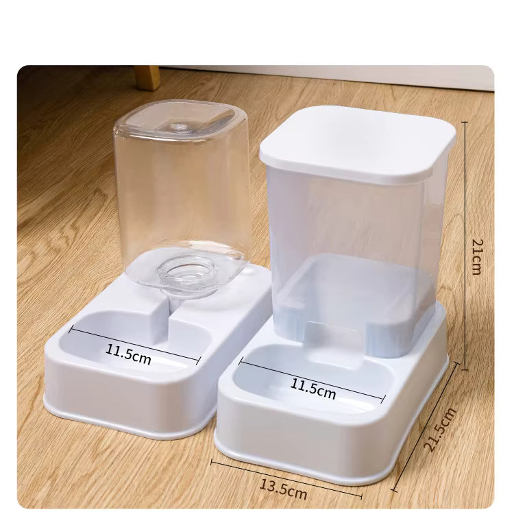 2-in-1 Food Bowl and Water Fountain Automatic Water Dispenser for Cats and Dogs