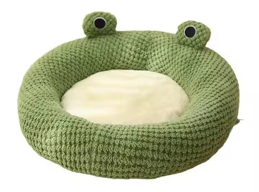 Frog Shaped Cat Bed Warm for Cats and Small Dogs Winter Sleeping Nest