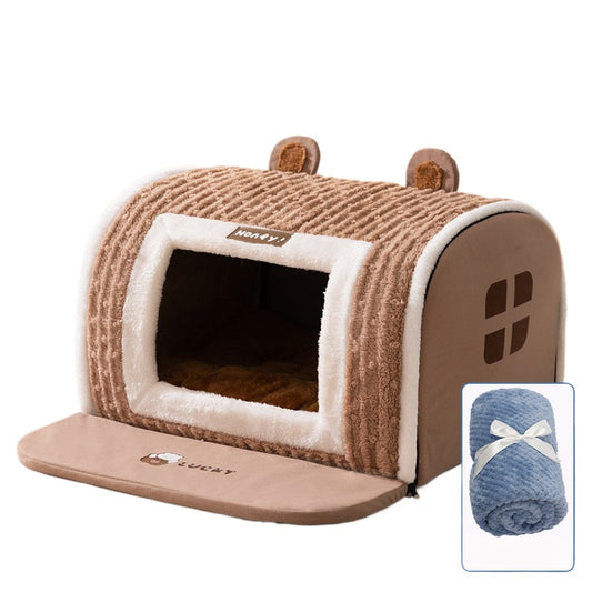 Dog House Warm Cave Sleeping Nest Detachable Foldable Soft Pet Beds