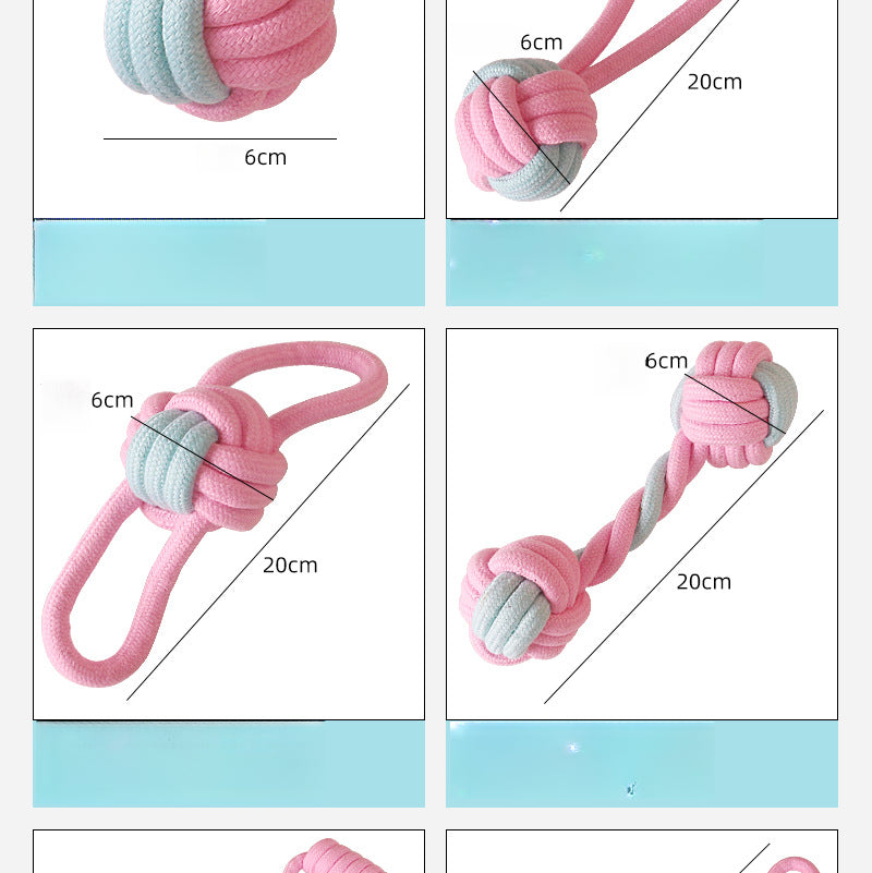 Woven Cotton Rope Toys Customized Color Blocked Dog Chew Stick Toys