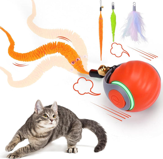 Orange rechargeable interactive cat toys