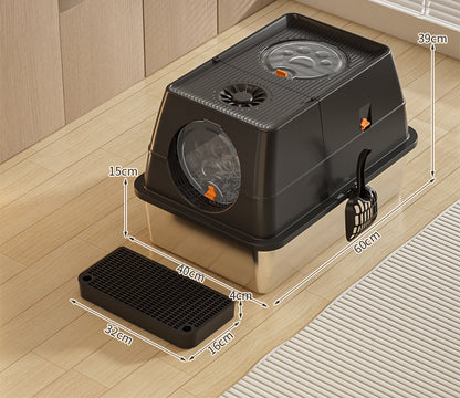 Enclosed Removable Metal cat Litter Boxs