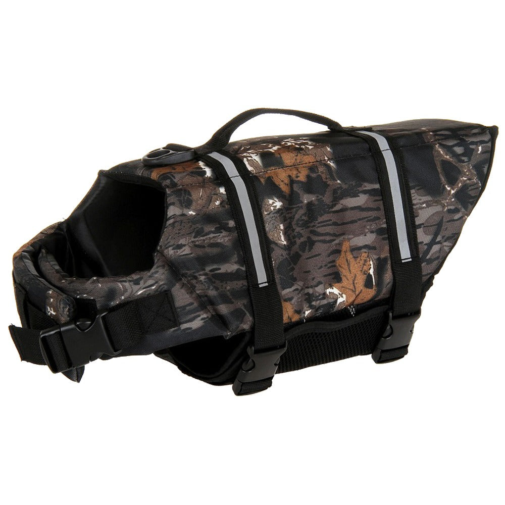600D oxford farbic black camouflage dog life jacket