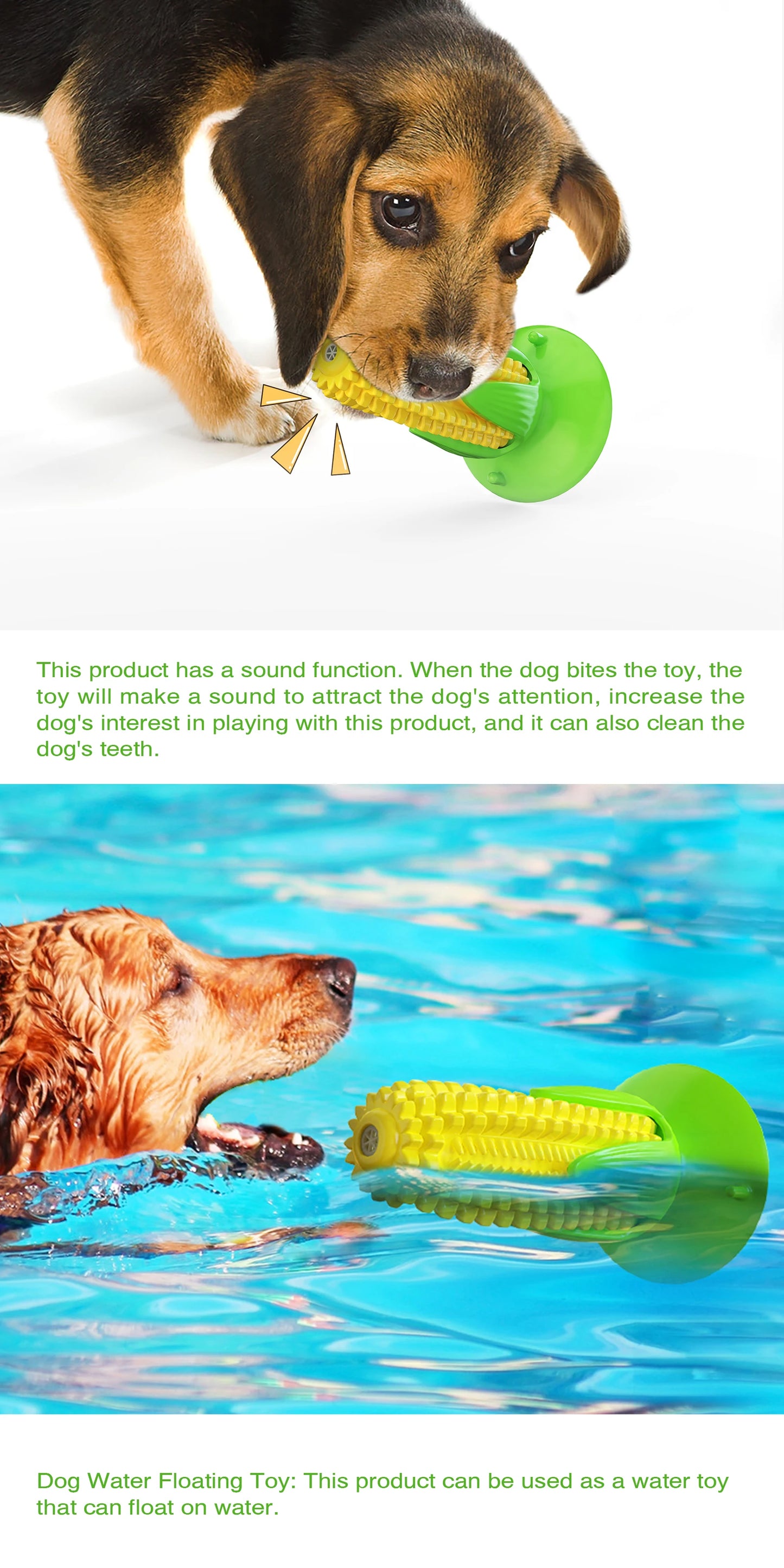 Puppy Teething Chew Toys Squeaky Corn Stick Tough Toys