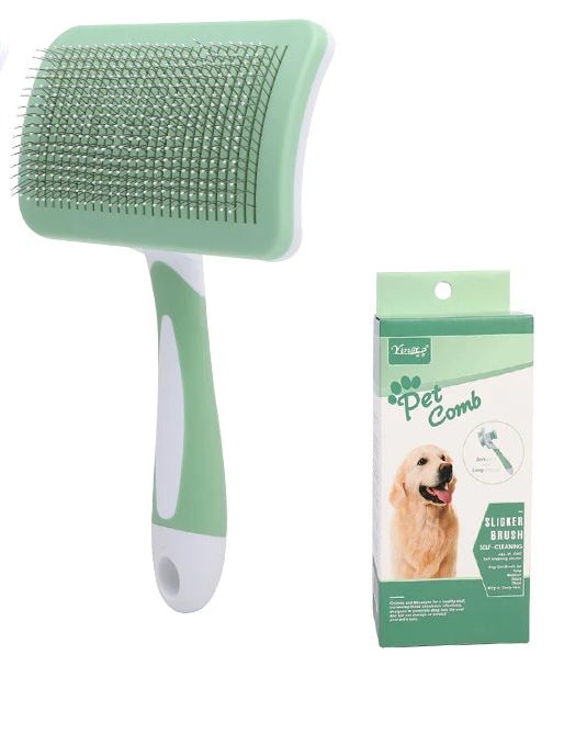 Pet Button Hair Removal Comb Cat Dog Grooming Slicker Brush