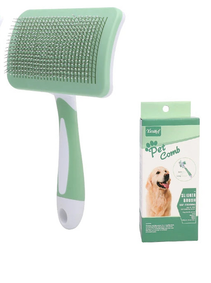 Pet Button Hair Removal Comb Cat Dog Grooming Slicker Brush