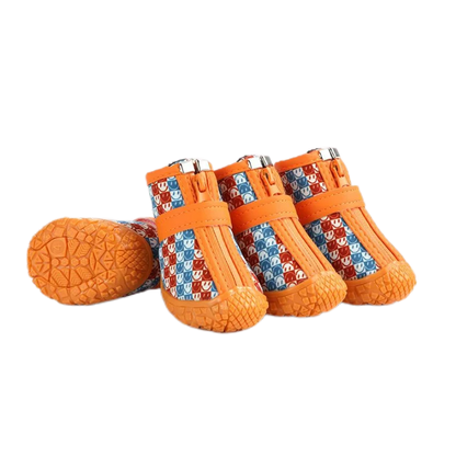 4pcs Breathable Soft-soled Rain Boots Dog Foot Cover Waterproof Pet Shoes