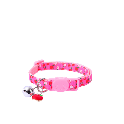 6pcs Ribbon Fruit Cat Collar with Fruit Accessories Bell