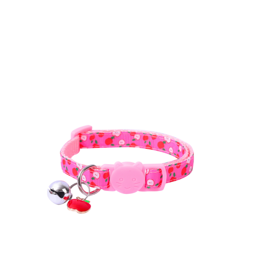 6pcs Ribbon Fruit Cat Collar with Fruit Accessories Bell