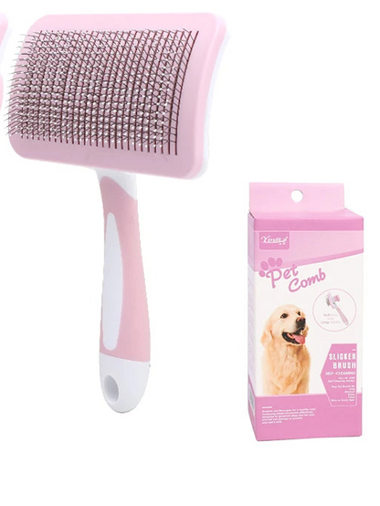 Pet Button Hair Removal Comb Cat Dog Grooming Slicker Brush