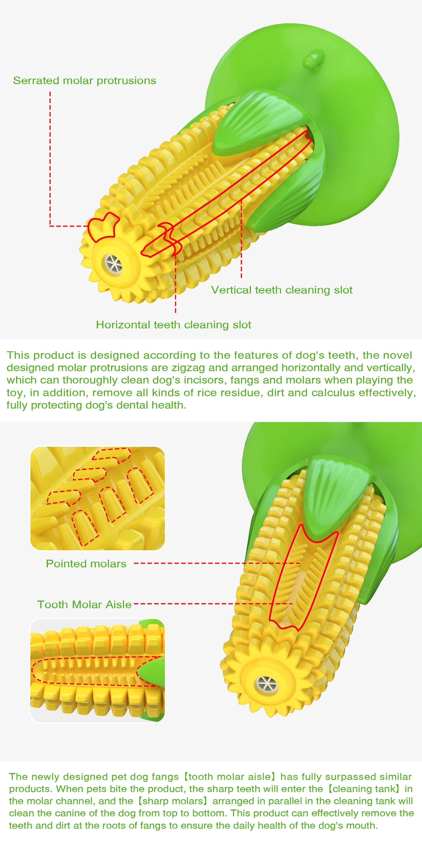 Puppy Teething Chew Toys Squeaky Corn Stick Tough Toys