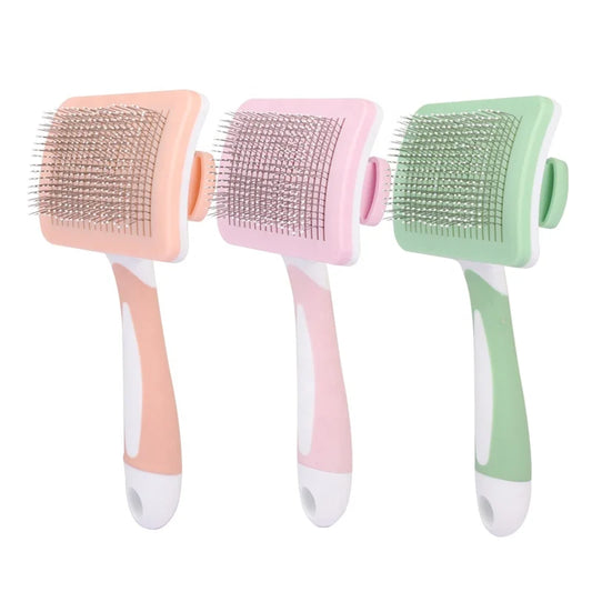 Pet Button Hair Removal Comb Cat Dog Grooming Slicker Brush