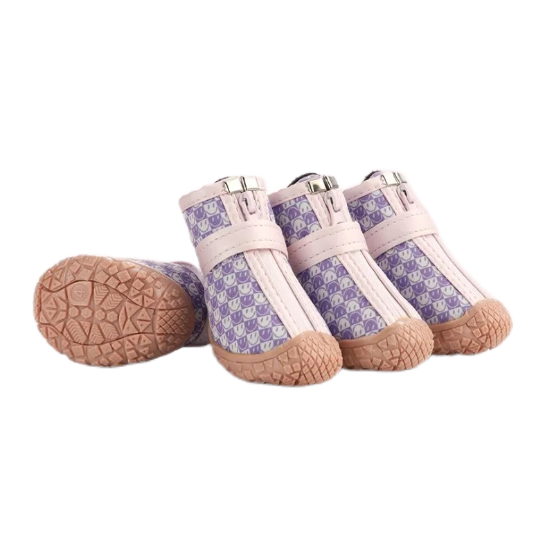 4pcs Breathable Soft-soled Rain Boots Dog Foot Cover Waterproof Pet Shoes