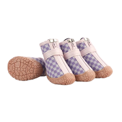 4pcs Breathable Soft-soled Rain Boots Dog Foot Cover Waterproof Pet Shoes
