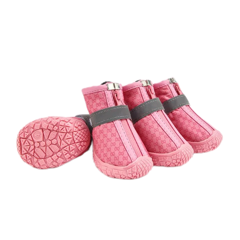 4pcs Breathable Soft-soled Rain Boots Dog Foot Cover Waterproof Pet Shoes