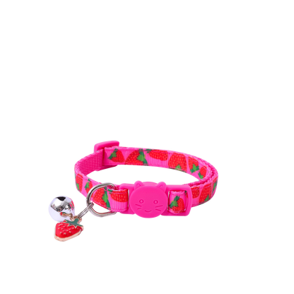 6pcs Ribbon Fruit Cat Collar with Fruit Accessories Bell
