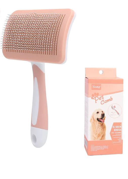 Pet Button Hair Removal Comb Cat Dog Grooming Slicker Brush