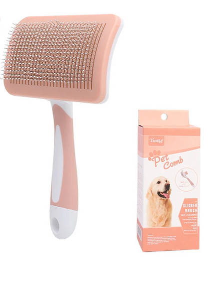 Pet Button Hair Removal Comb Cat Dog Grooming Slicker Brush