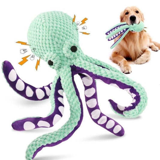 plush octopus-shaped dog toy