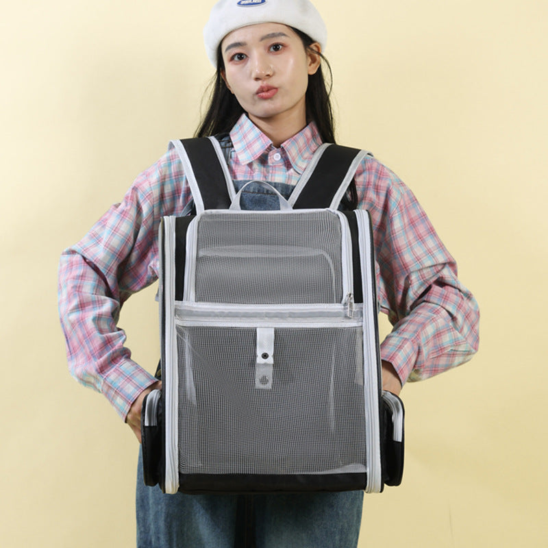 Expandable Pet Carrier Breathable Collapsible Soft Cat Travel Bag