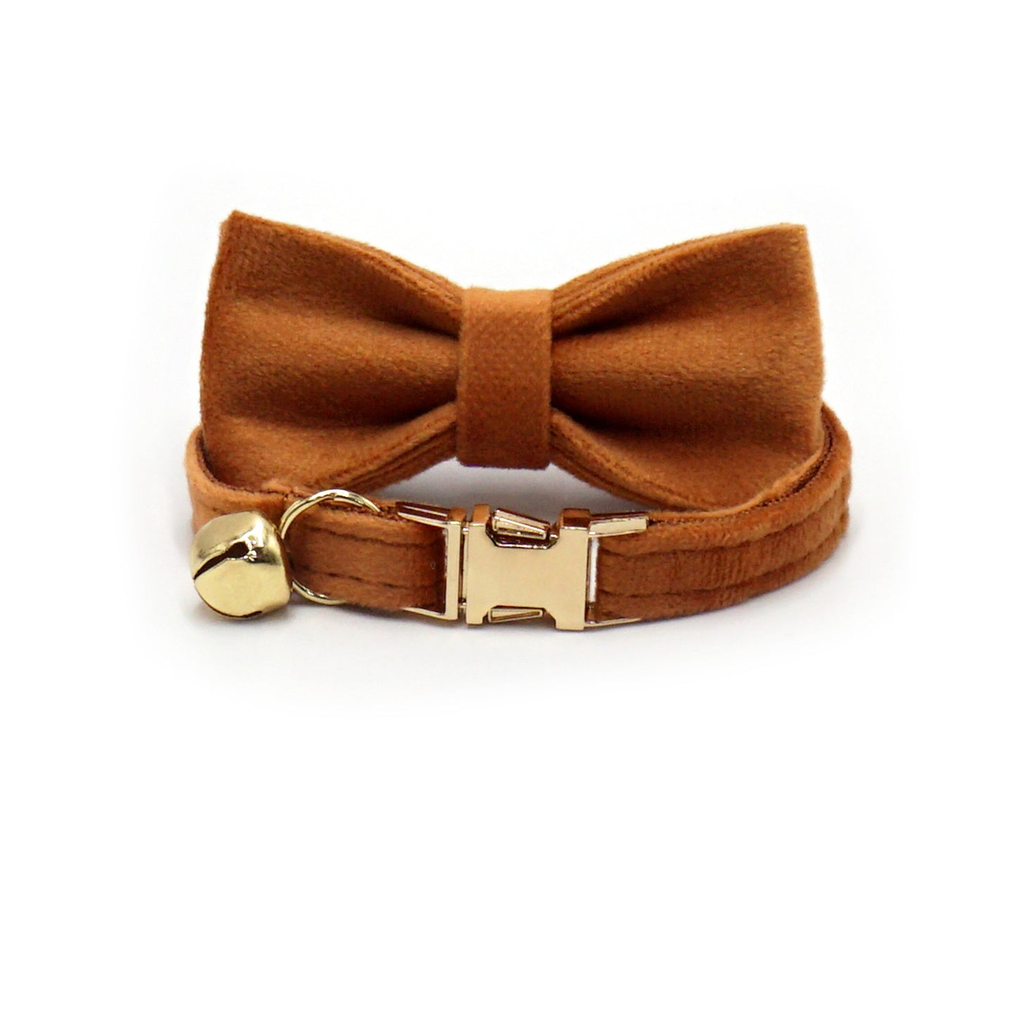 Velvet Luxury Personalized Cat Collar with Small Bell And Bowtie