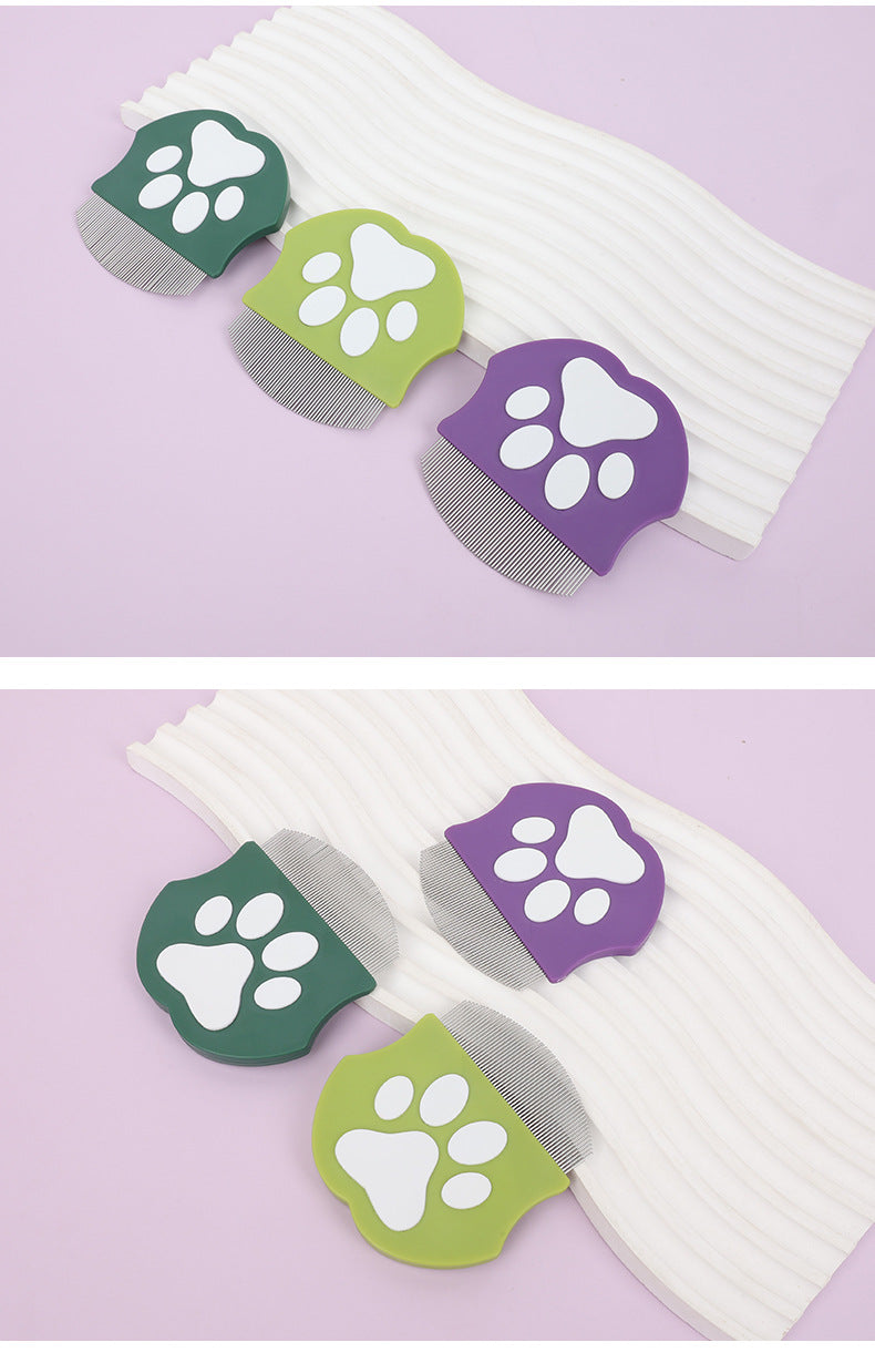 Cepillo de metal pequeño para quitar pelos de mascotas, peine antipulgas para perros y gatos. 