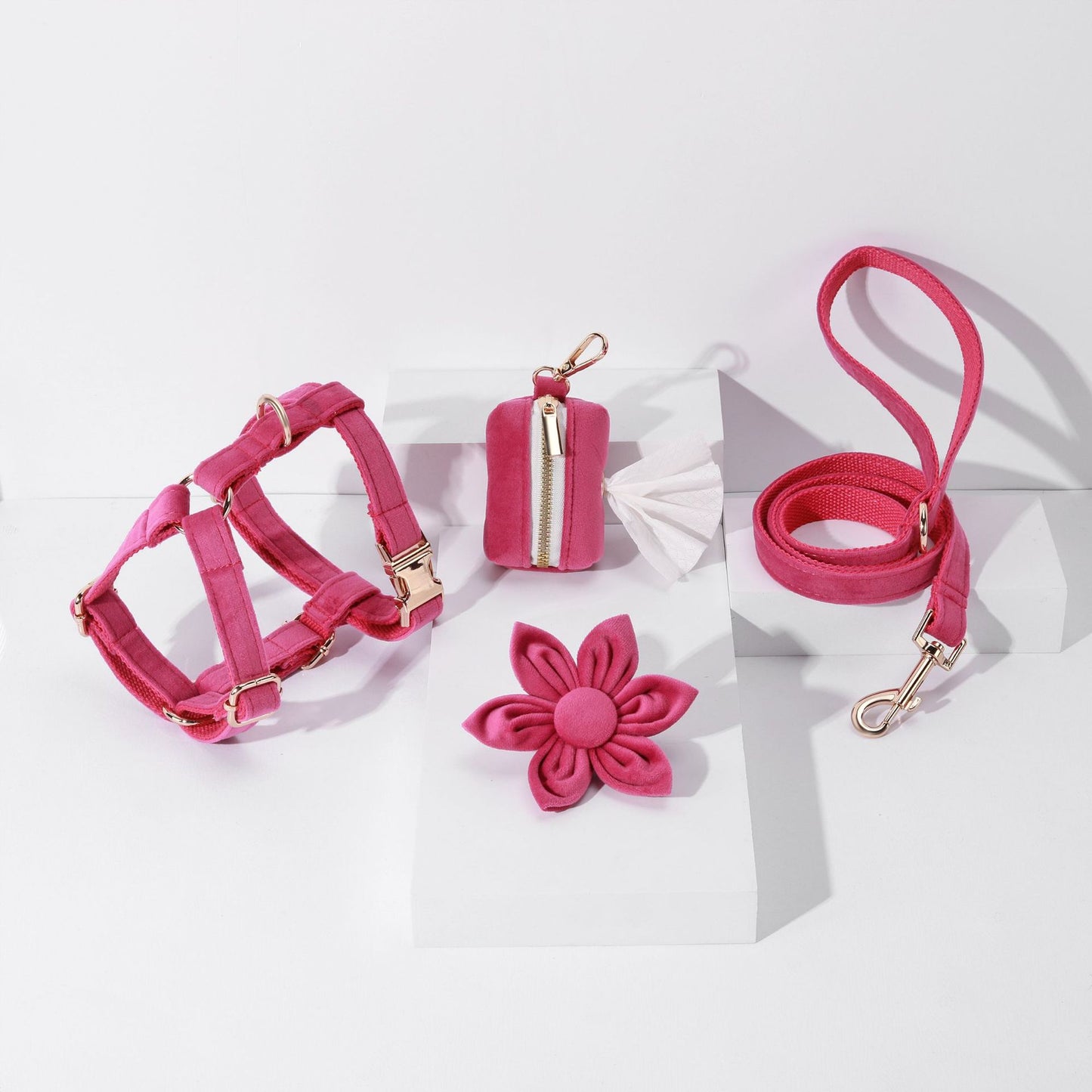 6 Pcs Pet Gifts Fashion Training Collar Customizable Dog Harness Leash Collar Set