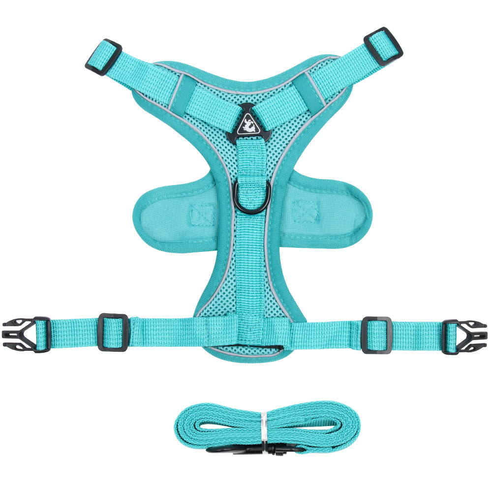 Adjustable Reflective Dog Vest Breathable Dog Harness Leash Set
