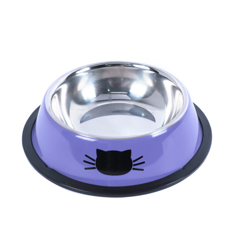 2 Pcs Non-Slip Stainless Steel Small Cat Food Bowls