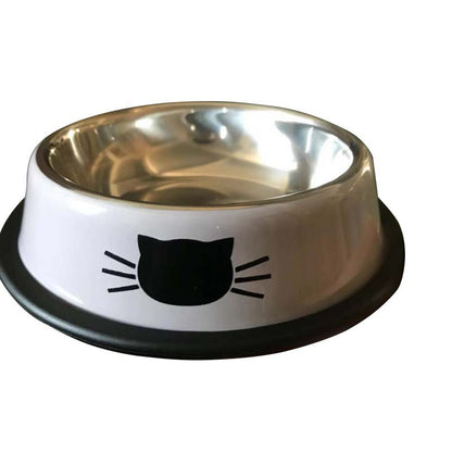 2 Pcs Non-Slip Stainless Steel Small Cat Food Bowls