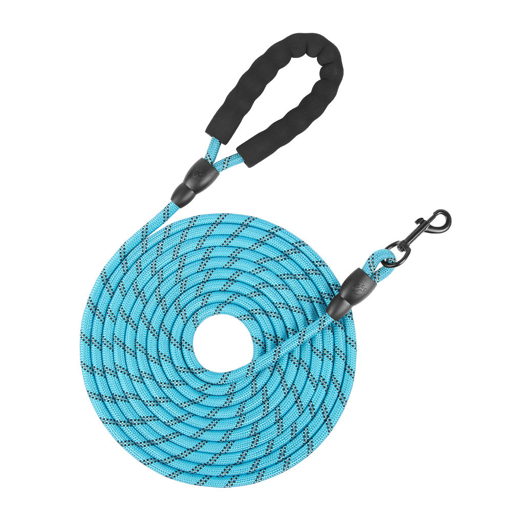 Long Dog Leash with Comfortable Padded Handle and Highly Reflective Threads